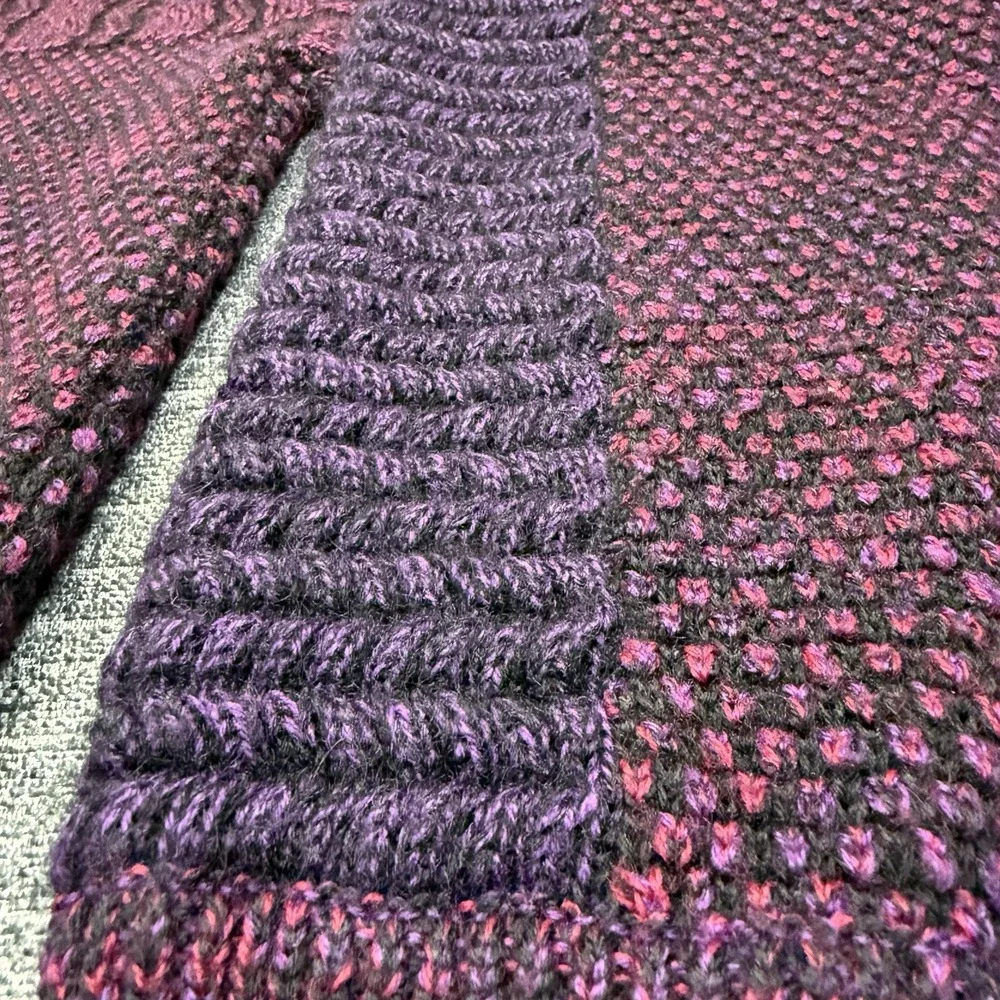 Bachrach Sweater Mens M Purple Pink‎ Textured Knit Grandpa Vintage 90s Wool
